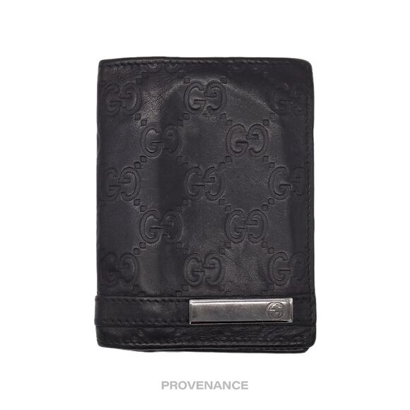 🔴 Gucci Pocket Organizer Wallet - Black GG Guccissima - Picture 1 of 7